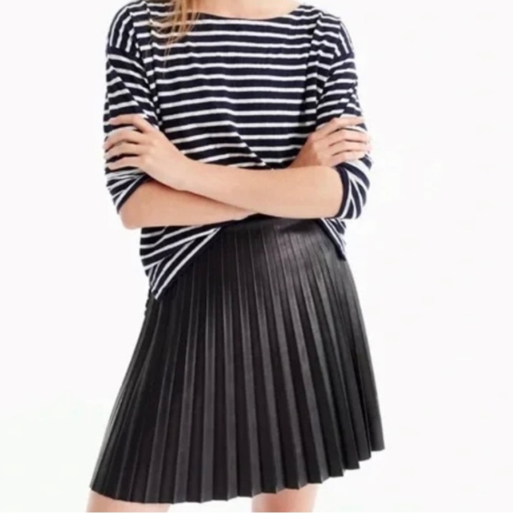 Black leather Jcrew mini skirt
